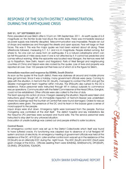 South Sikkim Earthquake Report