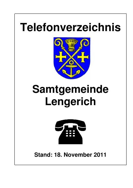 Telefonverzeichnis Stand 18.11.11 - Samtgemeinde Lengerich