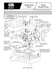 Gardner Bender Repair Parts Sheet PE24J Electric Pump