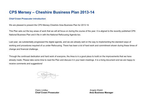 CPS Mersey-Cheshire Buisness Plan 2013/14 - Crown Prosecution ...