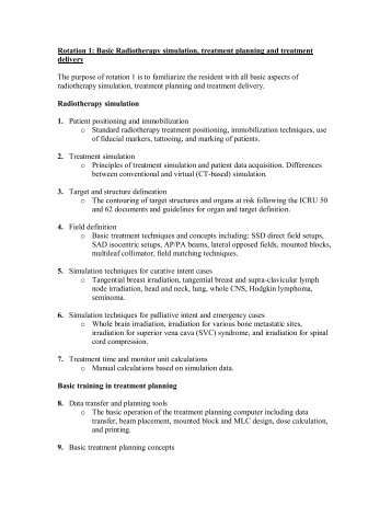 Rotation 1: Basic Radiotherapy simulation, treatment planning and ...