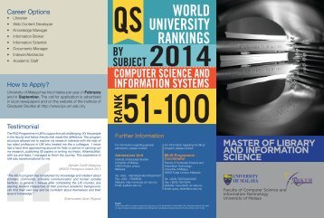 Download brochure - Faculty of Computer Science and Information ...