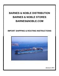 Domestic Routing Guide Barnes Noble Inc