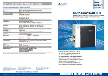 Silver Digiplate System und der SDP-Eco1630IIIR ... - Mitsubishi Paper