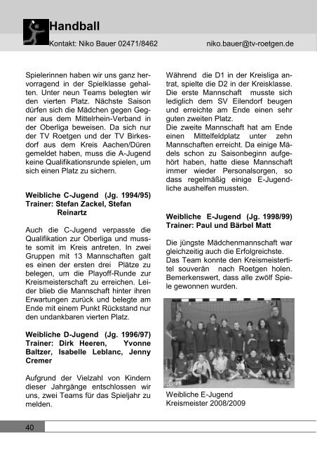 Leichtathletik - TV Roetgen 1894 - Willkommen auf unserer Website