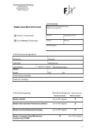 Anmeldungsunterlagen und Hinweise - Fachhochschule Flensburg