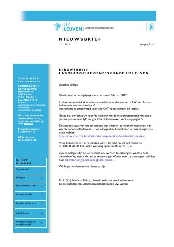 NIEUWSBRIEF - UZ Leuven
