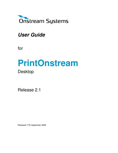 4 Using Printonstream