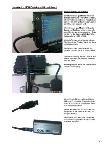 IpasMobil - USB-Tastatur mit Schreibboard