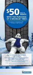 50 with the purchase of 4 michelin® tires - Toyota Canada