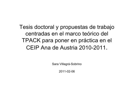 T i d t l t d t b j Tesis doctoral y propuestas de trabajo ... - GSIC