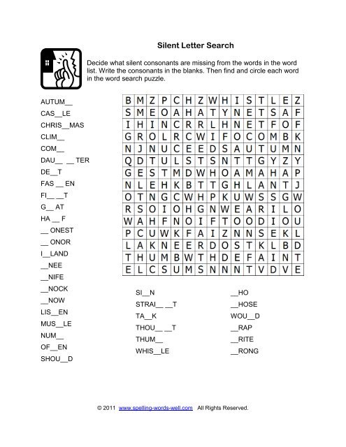 Silent Letters, Homework Zone: Language