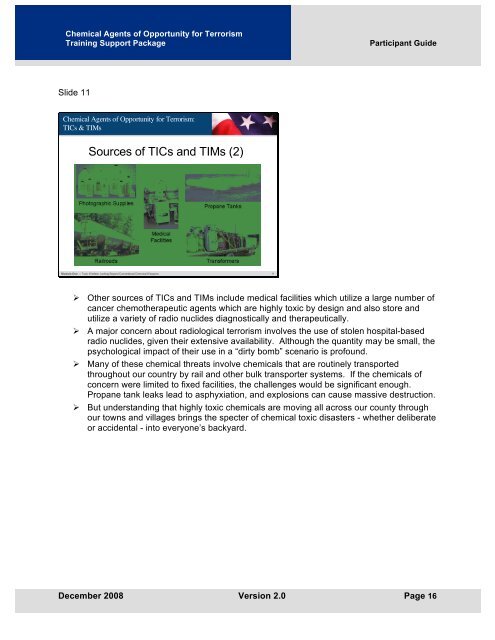 Chemical Agents of Opportunity for Terrorism: TICs & TIMs