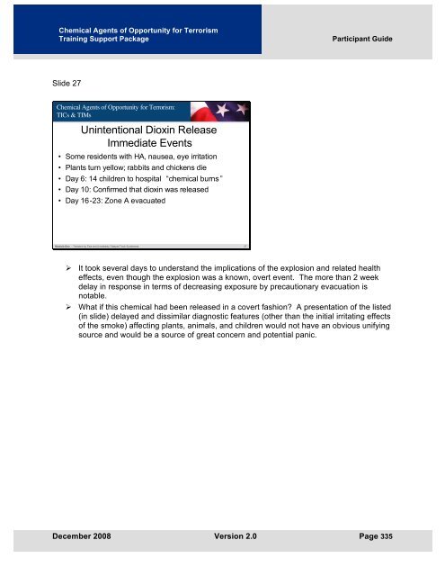 Chemical Agents of Opportunity for Terrorism: TICs & TIMs