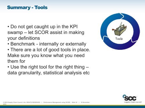 Performance management using SCOR - Supply Chain Council