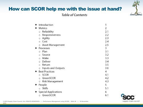 Performance management using SCOR - Supply Chain Council