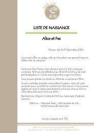 LISTE DE NAISSANCE Alice et Fez