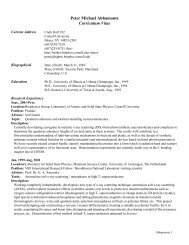 Peter Michael Abbamonte Curriculum Vitae - Gruner Group - Cornell ...