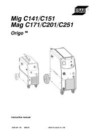 Mig C141/C151 Mag C171/C201/C251 - ESAB