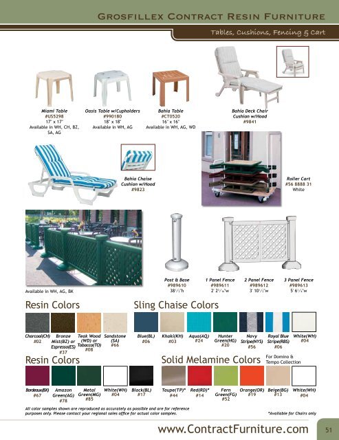 Grosfillex Contract Resin Furniture