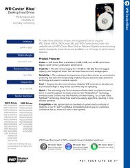 WD Caviar Blue Hard Drive Series Specification Sheet - GGS-Data