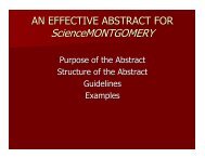 Writing the abstract - Science Montgomery