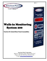 Walk-in Monitoring System 200 - American Panel