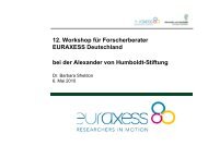 Neues aus der Humboldt-Stiftung und von EURAXESS Deutschland