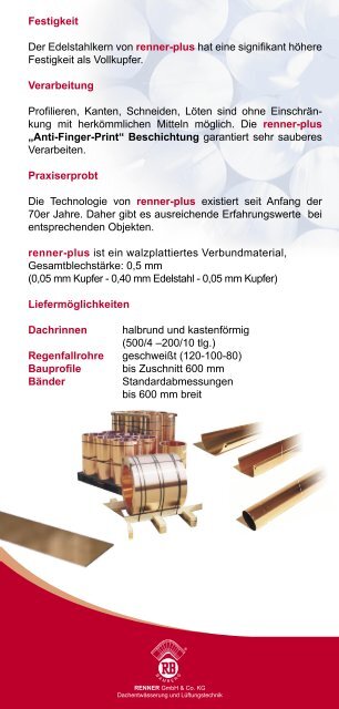 renner-plus Flyer - RENNER  GmbH & Co. KG