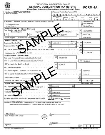 FORM 4A - Tax Administration Jamaica