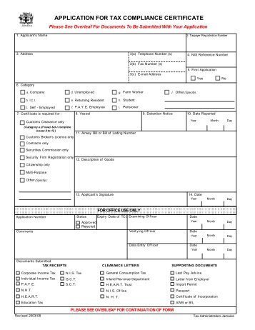 tax compliance certificate application form (tcc) - Tax Administration ...