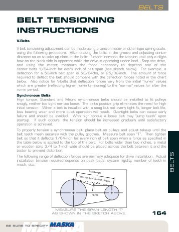 BELT TENSIONING INSTRUCTIONS