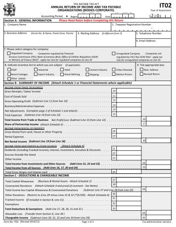 Form IT02 - Tax Administration Jamaica