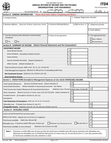 Form IT04 - Tax Administration Jamaica