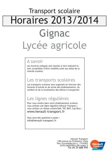 LycÃ©e Agricole - HÃ©rault Transport