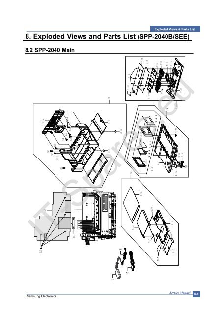 8 Exploded Views And Parts List Sppg40b See Mk Electronic