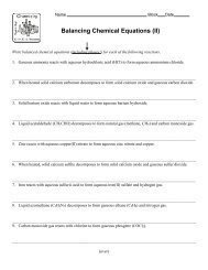 Balancing Chemical Equations (II)