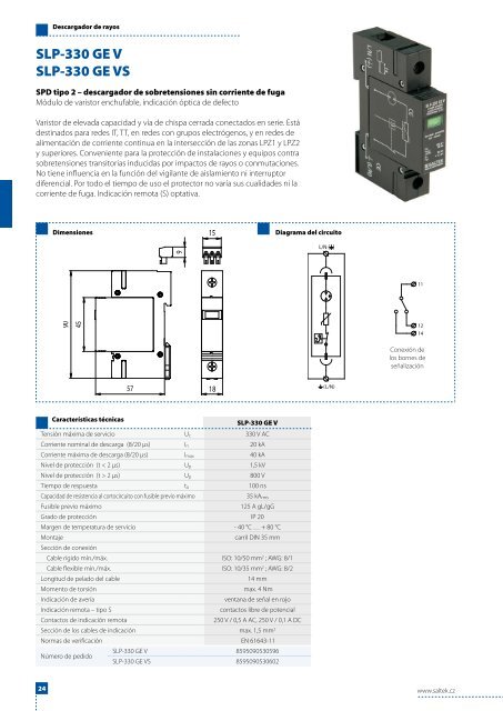 CATALOGO PROTECTORES DE SOBRETENSION