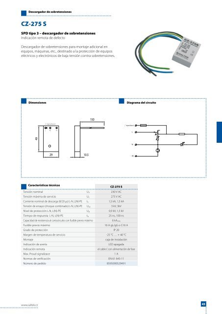 CATALOGO PROTECTORES DE SOBRETENSION