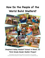 Third Grade Shelter Projects - Shepherd Valley Waldorf School