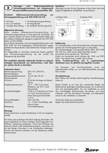 KOPP Bedienungsanleitung PDF 0,1 MB bitte hier klicken