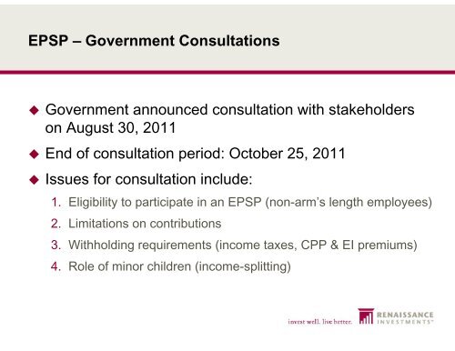 CIFPs: Tax & Budget 2012 Update