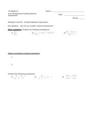 9.4a Multiplying & Dividing Rational Expressions - WilsonSD.org