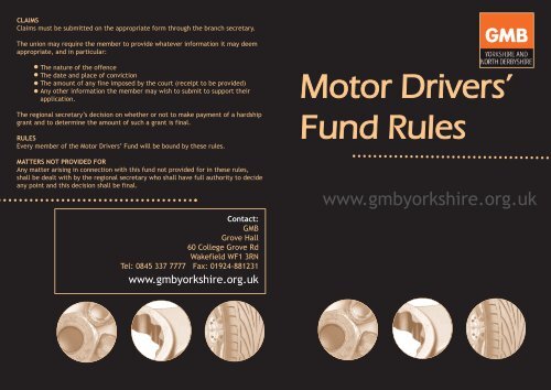 Motor Drivers' Fund Rules.pdf - GMB Yorkshire and North Derbyshire
