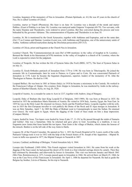 List of Christians in the Holy Land - documentacatholicaomnia.eu