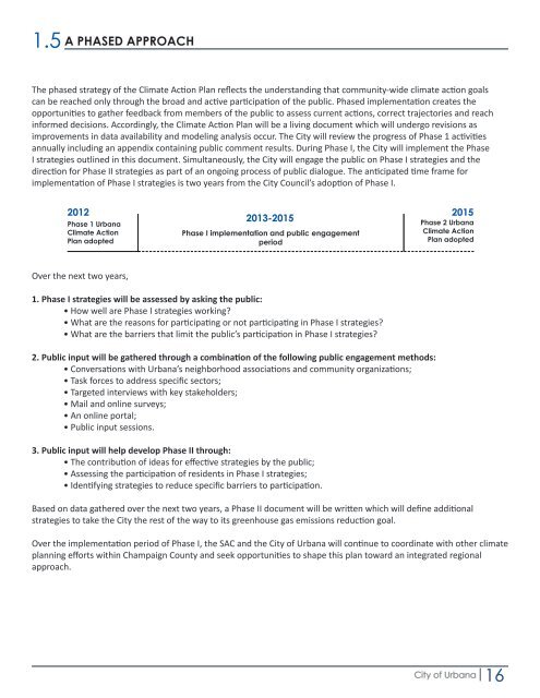 CLIMATE ACTION PLAN - City of Urbana