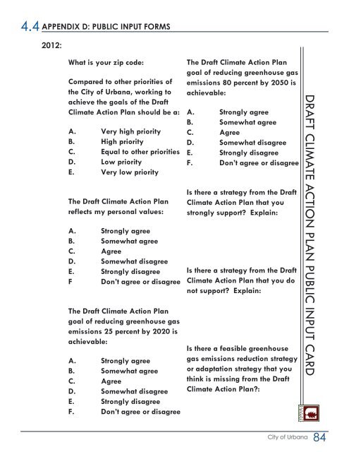 CLIMATE ACTION PLAN - City of Urbana