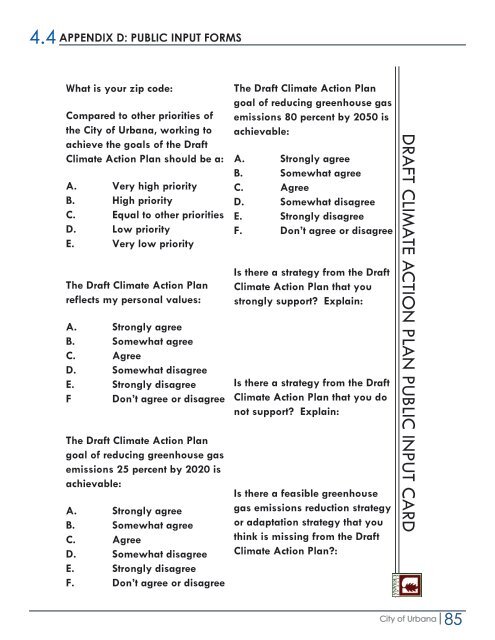 CLIMATE ACTION PLAN - City of Urbana