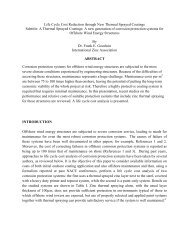 Life Cycle Cost Reduction through New Thermal Sprayed Coatings ...