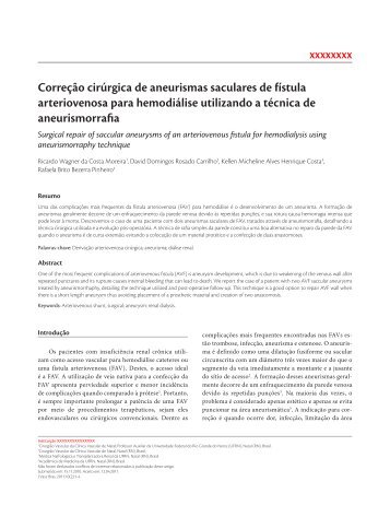 Correção cirúrgica de aneurismas saculares de fístula arteriovenosa ...